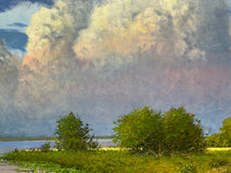 Original art for sale at UGallery.com | Evening at the Lake by Kent Sullivan | $4,300 | oil painting | 18' h x 24' w | thumbnail 4