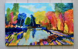 Original art for sale at UGallery.com | River Trail by Kip Decker | $2,050 | acrylic painting | 30' h x 48' w | thumbnail 3