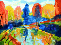 Original art for sale at UGallery.com | Secret Pond by Kip Decker | $1,525 | acrylic painting | 30' h x 40' w | thumbnail 1