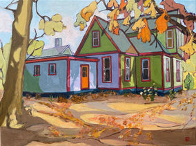 Original art for sale at UGallery.com | The House with Red Trims by Laura (Yi Zhen) Chen | $750 | acrylic painting | 18' h x 24' w