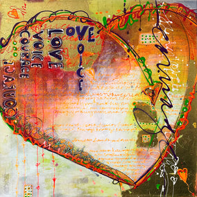Original art for sale at UGallery.com | Notes to Self by Linda Shaffer | $750 | mixed media artwork | 24' h x 24' w