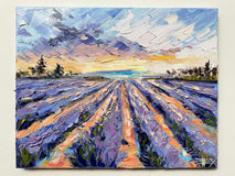 Original art for sale at UGallery.com | Whispers of Lavender Skies by Lisa Elley | $600 | oil painting | 16' h x 20' w | thumbnail 3