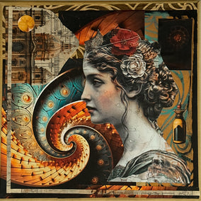Original art for sale at UGallery.com | Dollar Princess by Mandy Main | $425 | mixed media artwork | 12' h x 12' w
