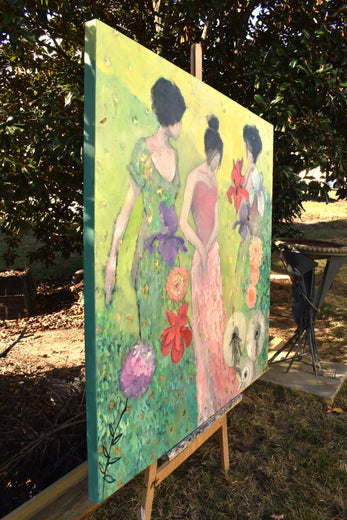 Flowers and Figures by Mary Pratt |  Side View of Artwork
