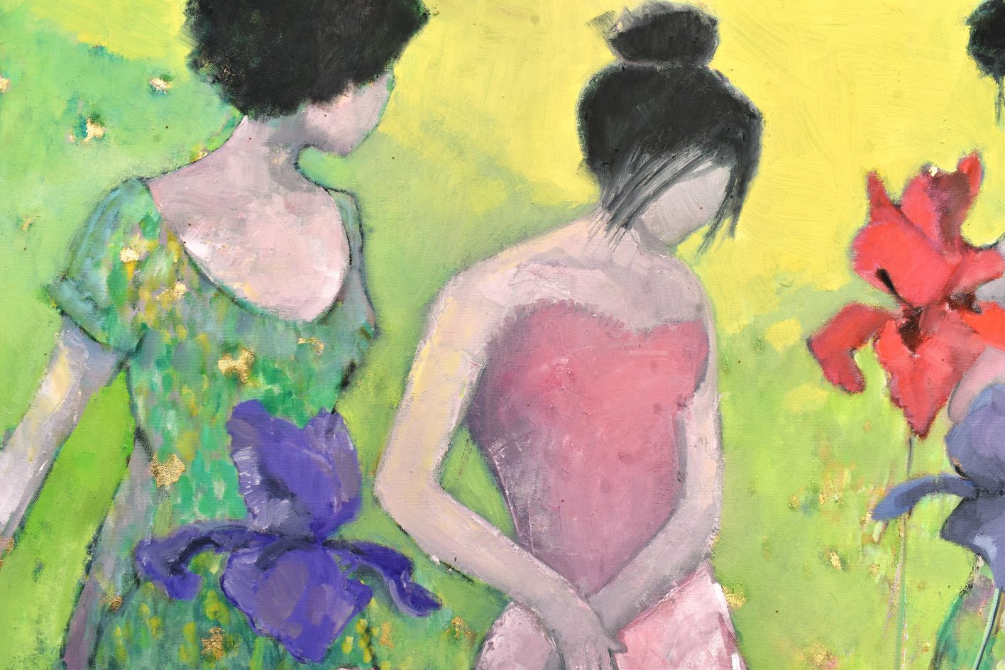 Flowers and Figures by Mary Pratt |  Closeup View of Artwork