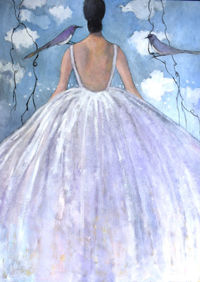 Original art for sale at UGallery.com | Head in the Clouds by Mary Pratt | $3,900 | oil painting | 48' h x 36' w