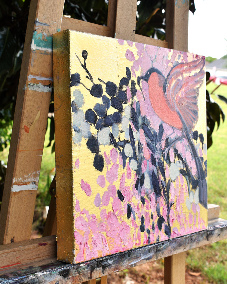 Nestled in Pink by Mary Pratt |  Side View of Artwork