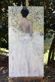Original art for sale at UGallery.com | One Must Shimmer by Mary Pratt | $2,700 | oil painting | 48' h x 24' w | thumbnail 3