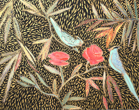Original art for sale at UGallery.com | Static and Gold by Mary Pratt | $1,350 | oil painting | 22' h x 28' w