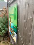 Original art for sale at UGallery.com | Quiet Horizon Green by Mikhail Zuyeu | $1,200 | oil painting | 36' h x 24' w | thumbnail 2