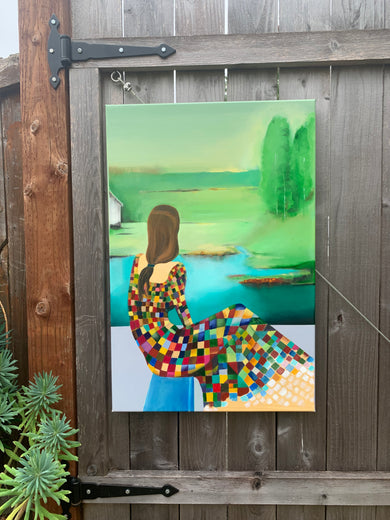 Quiet Horizon Green by Mikhail Zuyeu |  Context View of Artwork