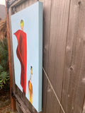 Original art for sale at UGallery.com | The Red Veil by Mikhail Zuyeu | $1,200 | oil painting | 36' h x 24' w | thumbnail 2