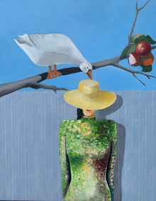 oil painting by Mikhail Zuyeu titled The Whispering Goose