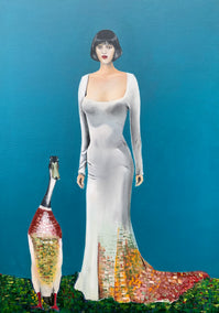 oil painting by Mikhail Zuyeu titled The White Gown