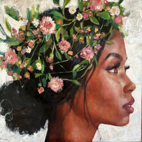 mixed media artwork by Nava Lundy titled Earth Goddess