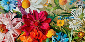 Original art for sale at UGallery.com | Electric Love by Nava Lundy | $6,500 | mixed media artwork | 36' h x 72' w