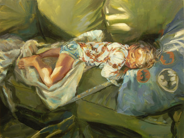 oil painting by Onelio Marrero titled Dreaming of Heroes