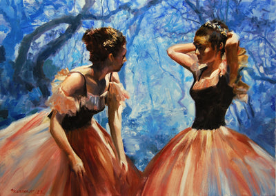 oil painting by Onelio Marrero titled Enchanted Forest Dance