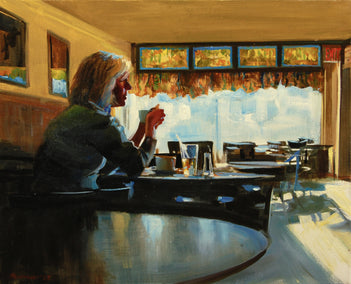 oil painting by Onelio Marrero titled Stalling and Waiting