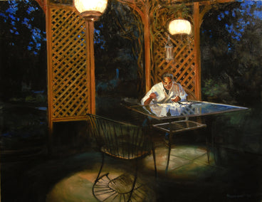 oil painting by Onelio Marrero titled Night For Solitaire