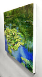 Original art for sale at UGallery.com | Pink Water Lilies: August by Onelio Marrero | $2,000 | oil painting | 24' h x 30' w | thumbnail 2