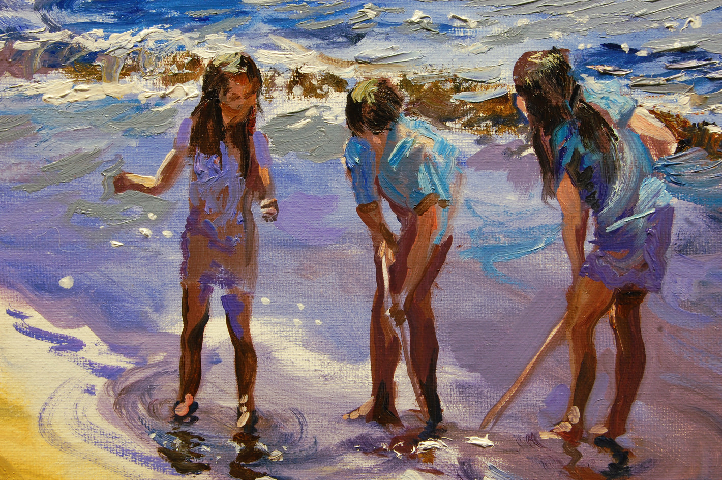 Sand Dollar Hunt by Onelio Marrero |  Closeup View of Artwork