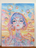 Original art for sale at UGallery.com | The Bubbles by Pang Saw Wee | $800 | watercolor painting | 16.14' h x 12.2' w | thumbnail 2