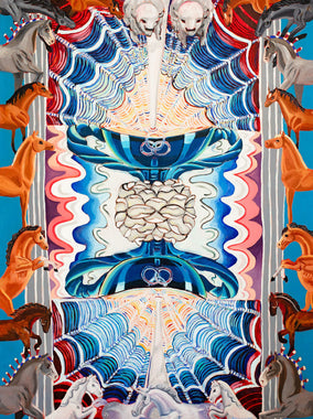 Original art for sale at UGallery.com | Two of Cups I by Rachel Srinivasan | $2,700 | oil painting | 48' h x 36' w