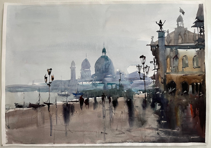 Rainy Day by Rashid Kulbatyrov |  Side View of Artwork