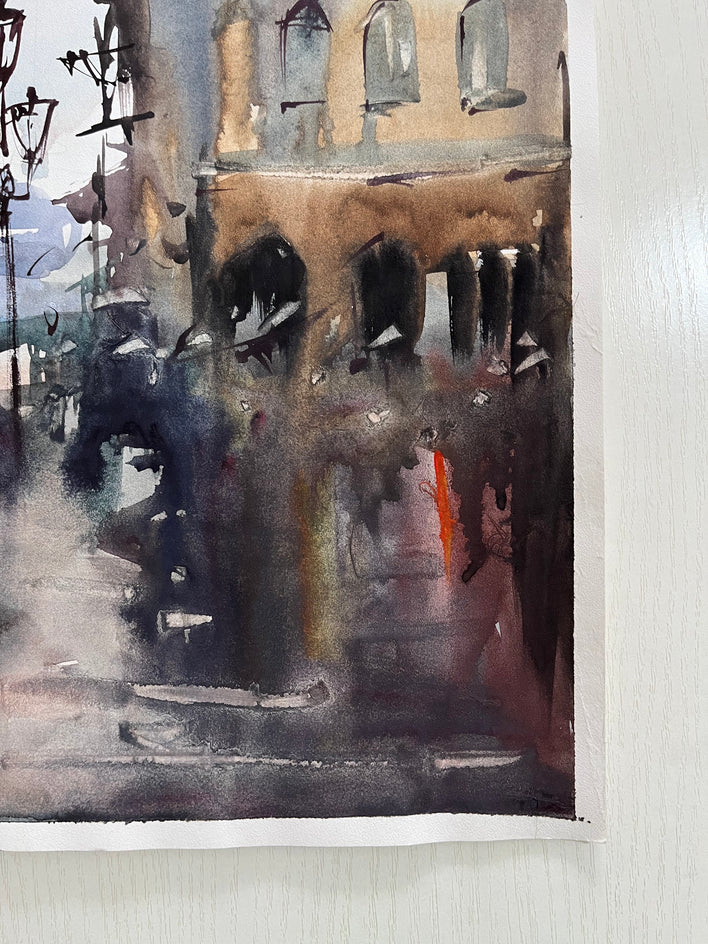 Rainy Day by Rashid Kulbatyrov |  Closeup View of Artwork