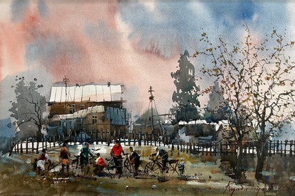 watercolor painting by Rashid Kulbatyrov titled Simple Day