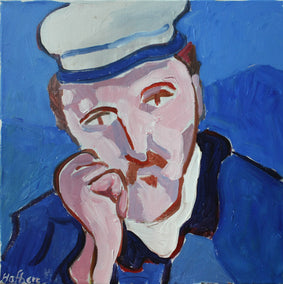 acrylic painting by Robert Hofherr titled Man with Hat (After Van Gogh)