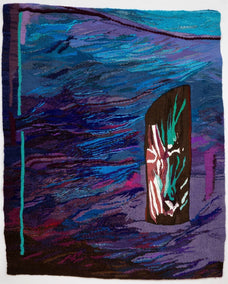 fiber artwork by Rowen Schussheim-Anderson titled Coloring Outside the Lines