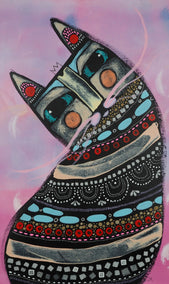 acrylic painting by Sara Rodighiero titled Cat King - October '25 N.1