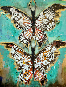 mixed media artwork by Scott Dykema titled In Flight Together