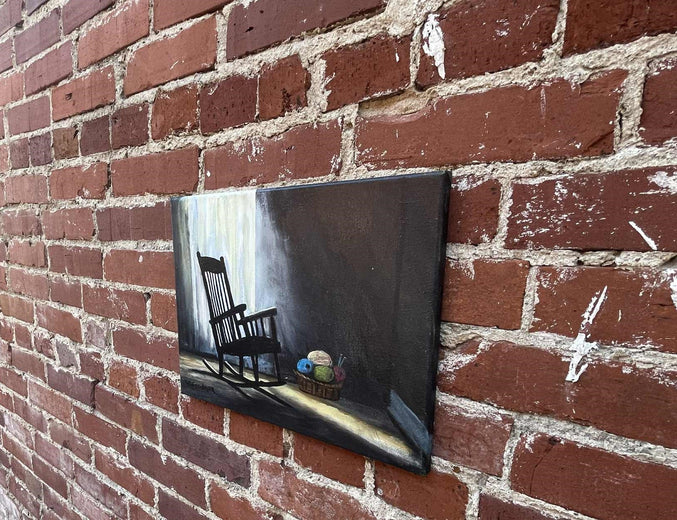 Rocking Chair by Shela Goodman |  Side View of Artwork
