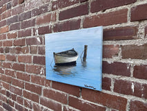 Original art for sale at UGallery.com | Rowboat by Shela Goodman | $300 | oil painting | 11' h x 14' w | thumbnail 2