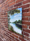 Original art for sale at UGallery.com | Water's Edge by Shela Goodman | $600 | oil painting | 20' h x 16' w | thumbnail 2