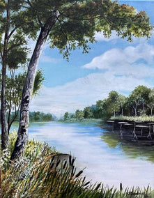 oil painting by Shela Goodman titled Water's Edge