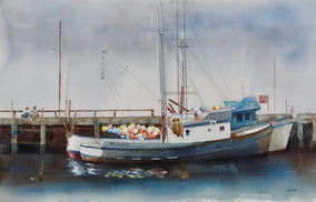 Original art for sale at UGallery.com | Reflections by Thomas Hoerber | $975 | watercolor painting | 16' h x 24.75' w