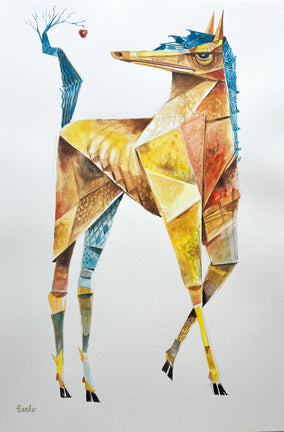 Original art for sale at UGallery.com | Apple Eye by Timothy Banks | $625 | watercolor painting | 18' h x 12' w