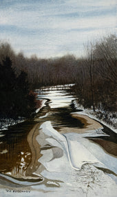 watercolor painting by Vic Roschkov titled Thawing Time