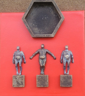 Original art for sale at UGallery.com | Balance IV (Red) by Yelitza Diaz | $475 | mixed media artwork | 13' h x 12' w