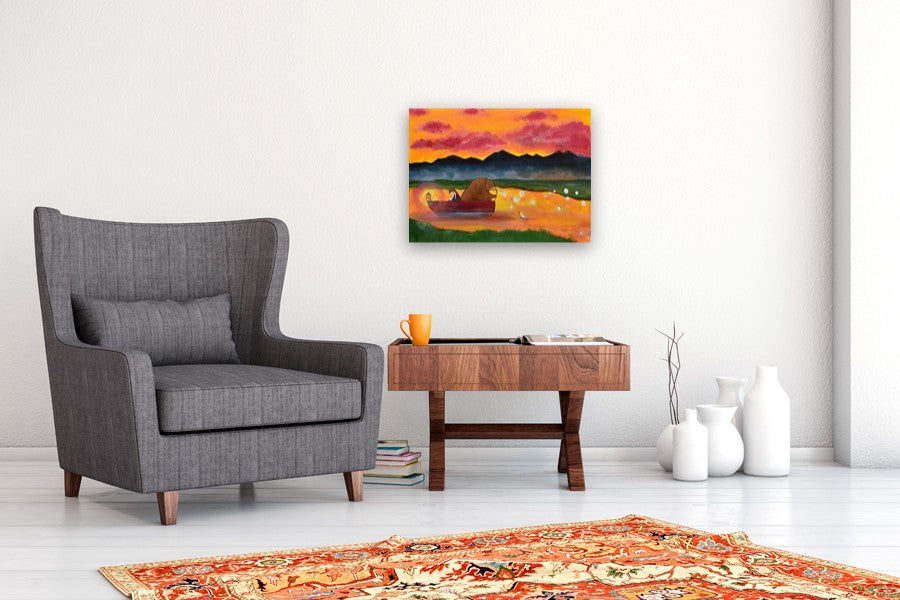 Sunset on the River by Andrea Doss |  In Room View of Artwork