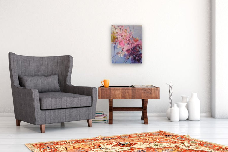 A Merging of Cherry Blossoms by Colette Wirz Nauke |  In Room View of Artwork
