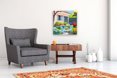 Original art for sale at UGallery.com | Backyard Hideaway by John Jaster | $1,100 | acrylic painting | 24' h x 24' w | thumbnail 5