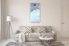 Original art for sale at UGallery.com | Evening Figure In White Dress by Mary Pratt | $2,525 | oil painting | 48' h x 24' w | thumbnail 5