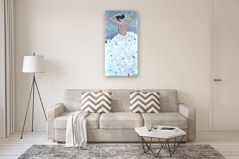 Evening Figure In White Dress by Mary Pratt |  In Room View of Artwork