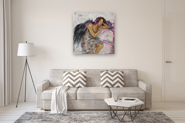Inside Out /Purple/ by Mika Burt |  In Room View of Artwork