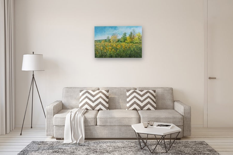 Goldenrod Morning by Suzanne Massion |  In Room View of Artwork